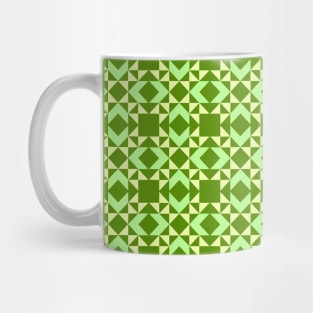 Yellow and Green Wyoming Valley Patchwork Pattern Mug